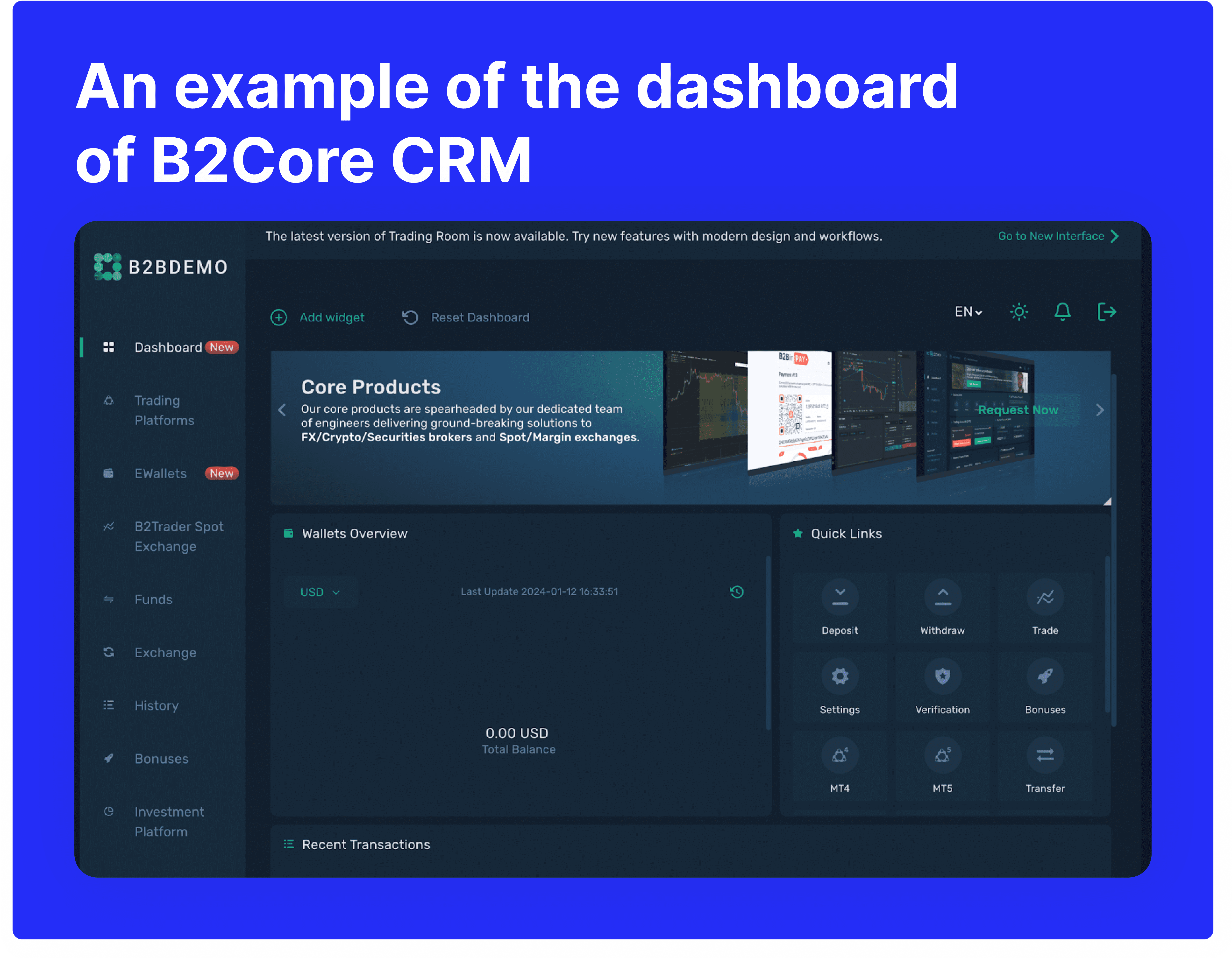 B2Core CRM example