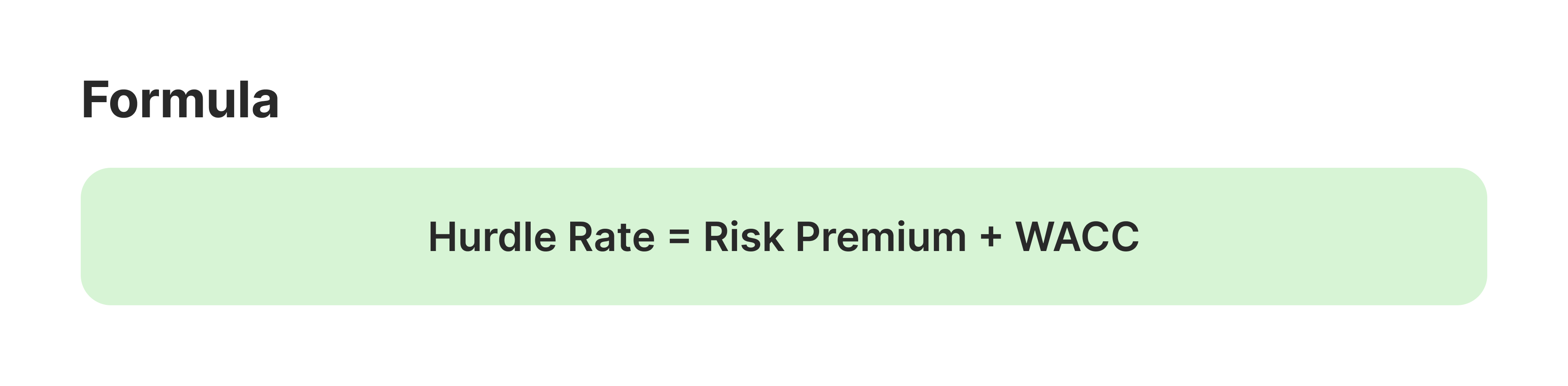 Hurdle Rate Formula