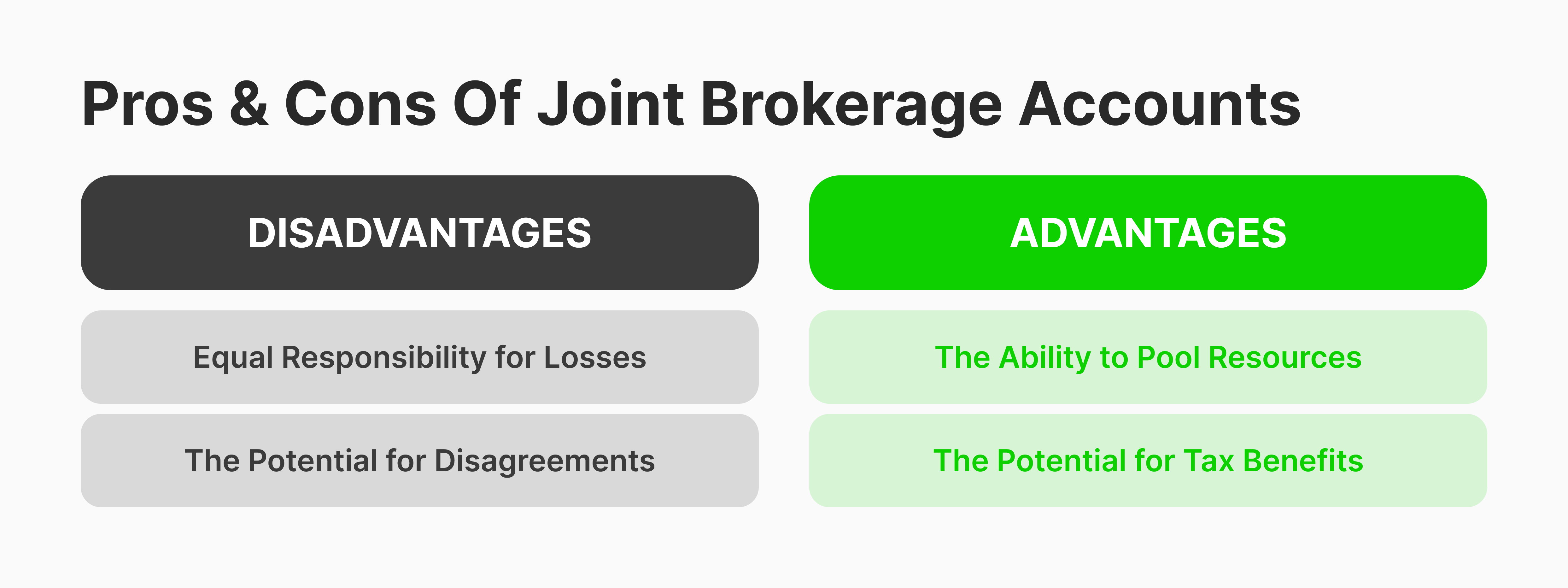Pros and cons of Joint Brokerage Accounts
