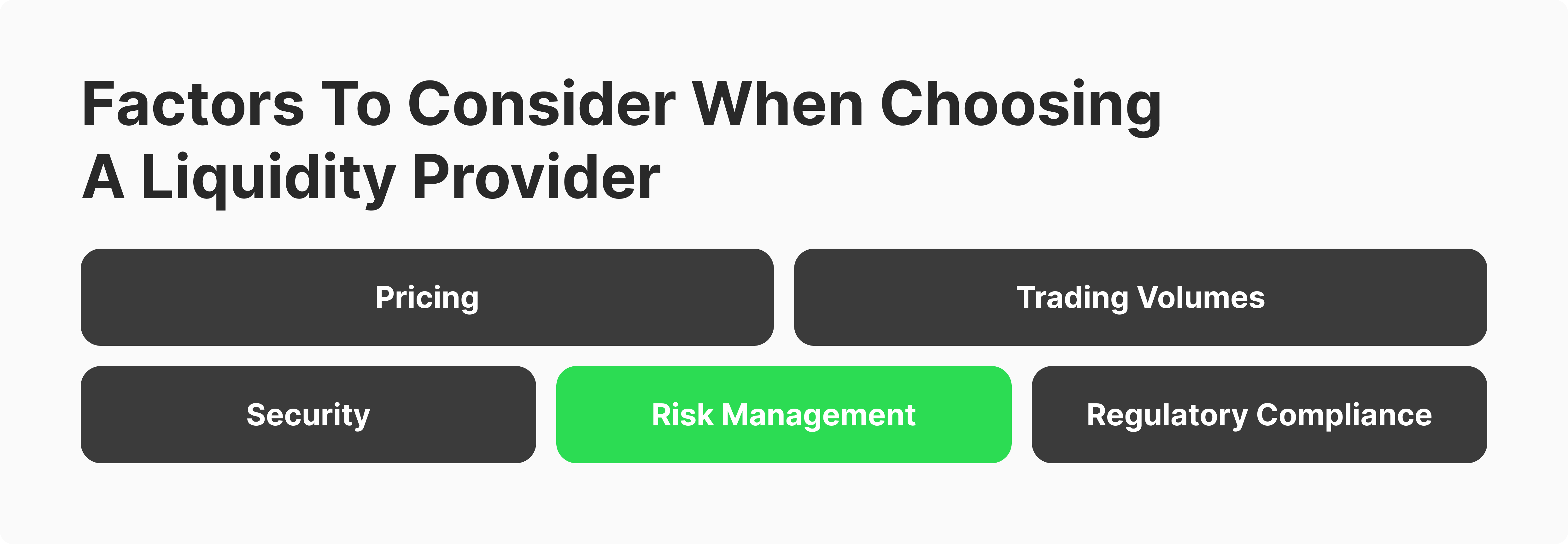 how to choose a liquidity provider.